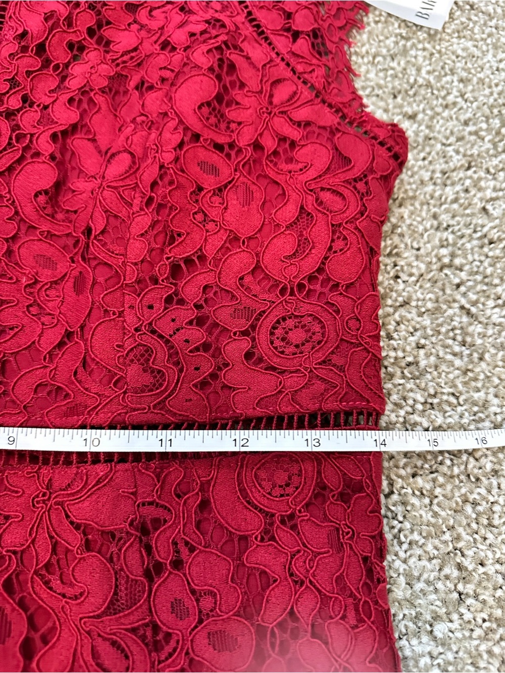 Bardot Red Lace Midi Dress - Picture 8 of 12